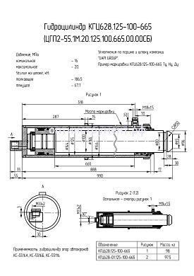 Гидроцилиндр опоры автокрана КГЦ 628.125-100-665