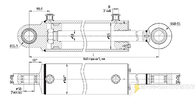 Гидроцилиндр МС125/50х500-3(4).11(830)
