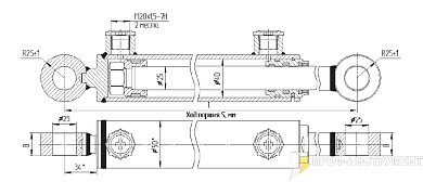 Гидроцилиндр МС40/25х250-3(4).22(440)